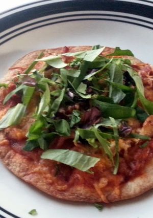 A picture of Chicken Bacon Tostadas.