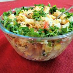 A picture of Garlic pasta salad.