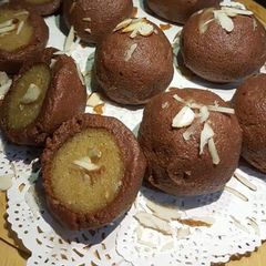 A picture of Gajar halwa with gulab jamun twist.