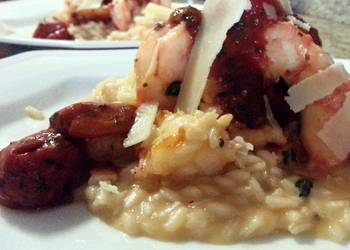 Easiest Way to Cook Delicious Shrimp Risotto and Cherry Tomatoes
