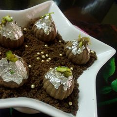 A picture of Coffee Modak Sandesh.