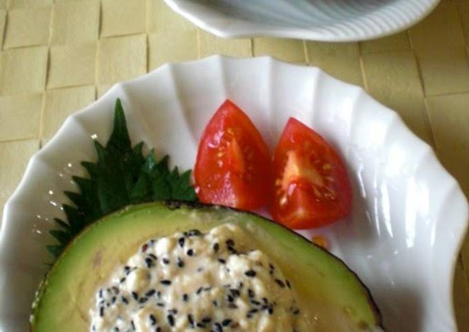 Avocado Salad Stuffed with Tofu Recipe