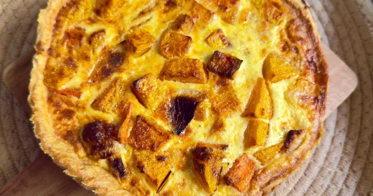 Quiche de calabaza, zanahoria y cebolla asada con ricotta en Airfryer-image