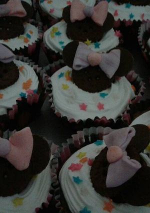Una foto de Magdalenas de chocolate "Minnie"