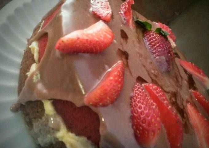 Recipe of Quick Milo and Red velvet cake with chocolate glaze