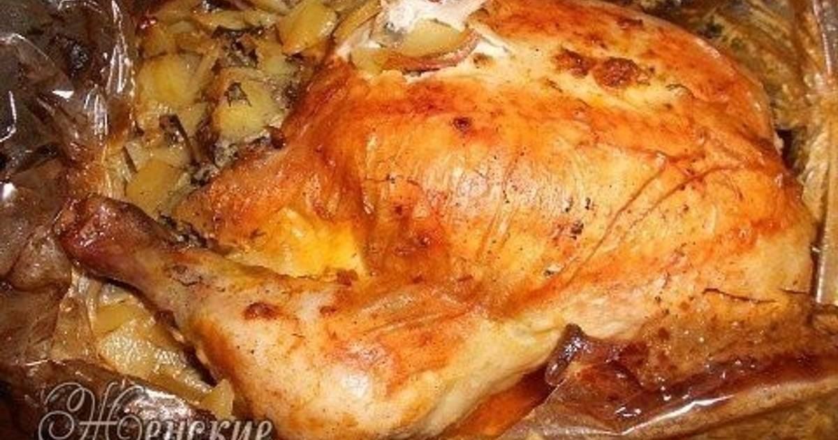 Курица целиком в духовке в рукаве целиком рецепт с фото
