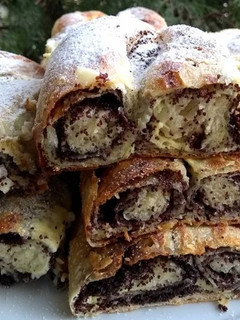 Zalai kelt / kőtt/ rétes, mákos és túrós töltelékkel recept fotója