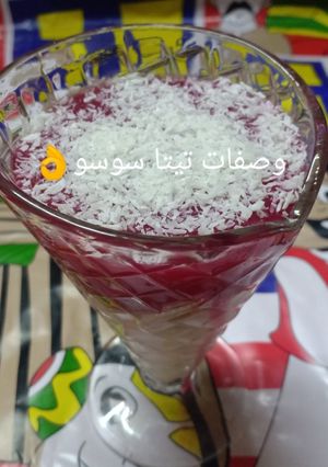 صورة لوصفة كاسات المهلبيه بجيلى الفراوله