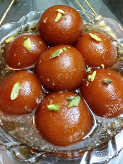 A picture of Dry Fruit Stuffed Gulab Jamun.