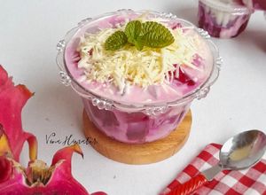 Foto resep Dragon Fruit Cheese Milk