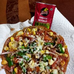 Homemade no yeast pizza A picture of Homemade no yeast pizza.
