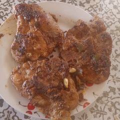 Pan fried pork chops A picture of Pan fried pork chops.