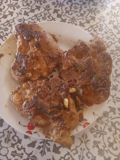 A picture of Pan fried pork chops.