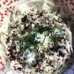 A picture of Yogurt, dill and sumac dip.