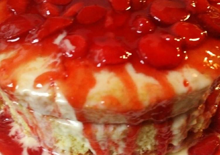 Recipe of Ultimate 3- Layer Strawberry Naked Drip Cake from scratch