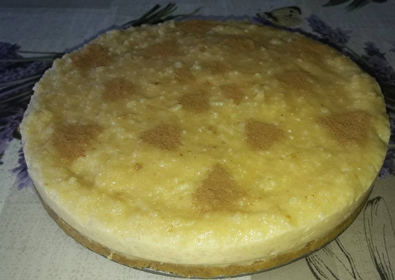 Tarta de arroz con leche sencilla !