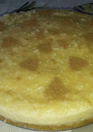 Una foto de Tarta de arroz con leche sencilla !