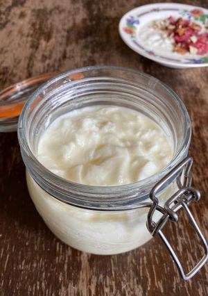 A picture of Mum's homemade yoghurt.