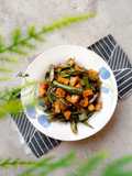 Oseng Terong Telunjuk Tempe Ikan Asin