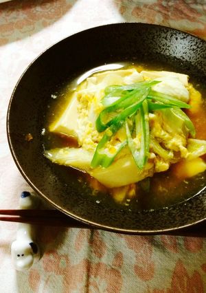 A picture of Quick Easy Simmered Egg and Tofu.
