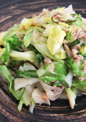 A picture of Time-Saving Spring Cabbage & Tuna Shio-Kombu Stir-Fry.