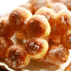 A picture of Chewy and Moist "Pon-de-Ring" Doughnuts.