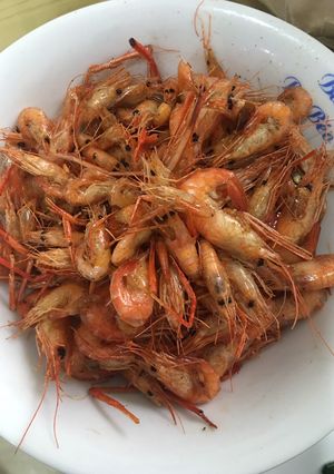 Hình của món Tôm đồng rang.
