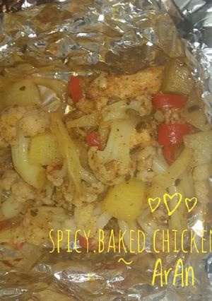 Foto resep Spicy Baked Chicken & Veggie