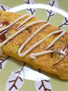 A picture of Green Onion and Cheese Omelette.
