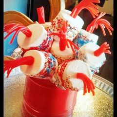 A picture of Ray's' 4th of July Marshmallow Poppers.