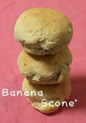 A picture of Banana Scone Using Pancake Mix.