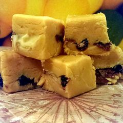 A picture of Sophie's choc chunk vanilla fudge.