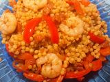 Couscous perlé aux crevettes et chorizo