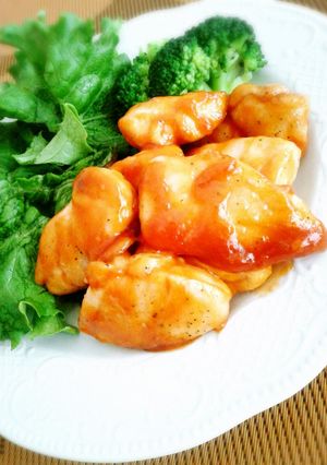 A picture of Glossy Ketchup Chicken Tenders for Bento.