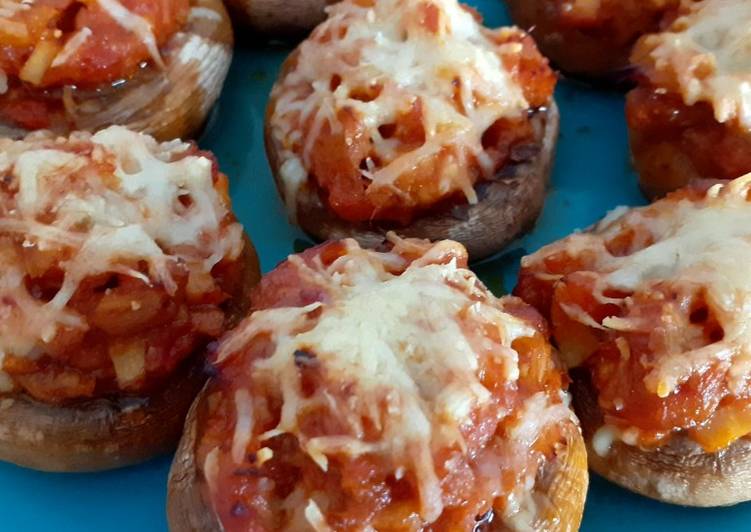 Champiñones rellenos de atún