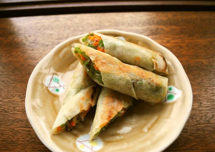 Steps to Prepare Super Quick Homemade Vegetarian Fried Spring Rolls