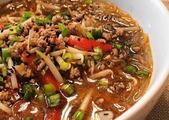 Healthy Dandan Noodles with Cellophane Noodles and Black Sesame