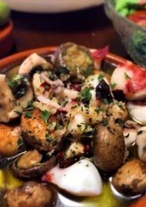 A picture of Octopus and Mushroom Ajillo in 5 Minutes.