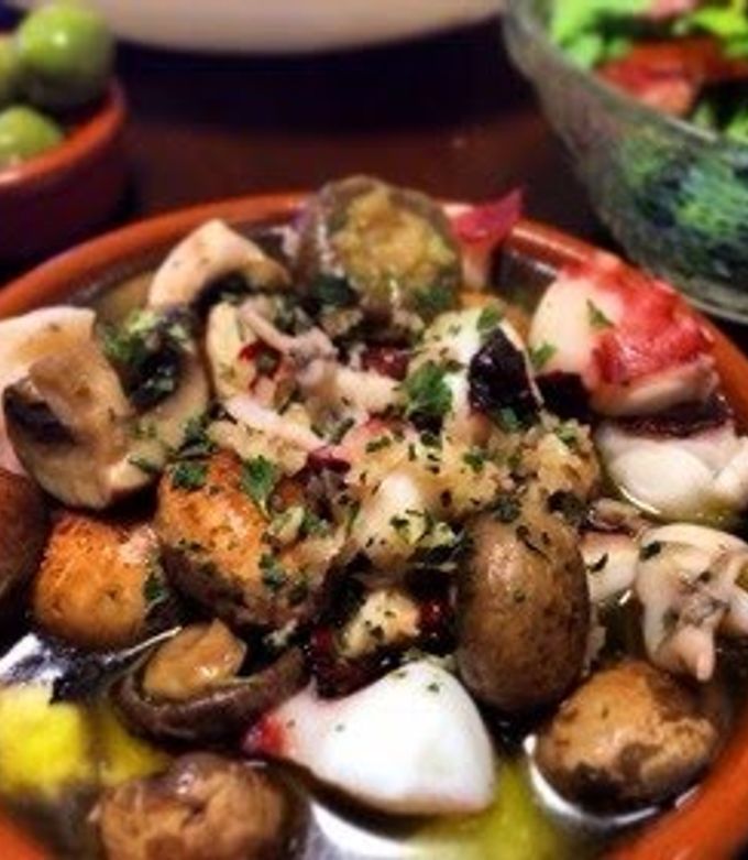 A picture of Octopus and Mushroom Ajillo in 5 Minutes.