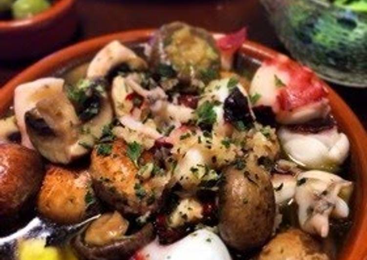 Steps to Make Award-winning Octopus and Mushroom Ajillo in 5 Minutes