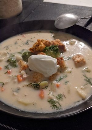 A picture of Dzintars Cheese Cream Soup.