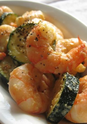 A picture of Shrimp and Zucchini Stir Fried In Milk And Miso.