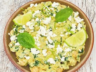 Porridge salé aux épinards /feta/pois chiches