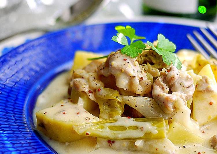 My Grandma Love This Simmered Spring Cabbage and Spring Onions with Mustard Cream