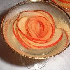 A picture of Wine Jelly Cups with Floating Flowers.