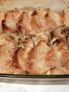 A picture of Banana Bread and Butter Pudding.