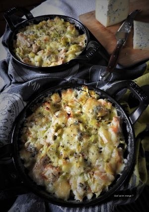 Une photo de Gratin de poireaux à la fourme de Montbrison
