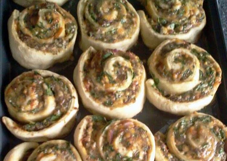 Steps to Prepare Super Quick Homemade spinach and beef pinwheels