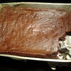 A picture of super easy chewy brownies.