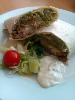 A picture of Vickys Yummy Fish & Guacamole Tacos with Big Credit to Tinklee!.